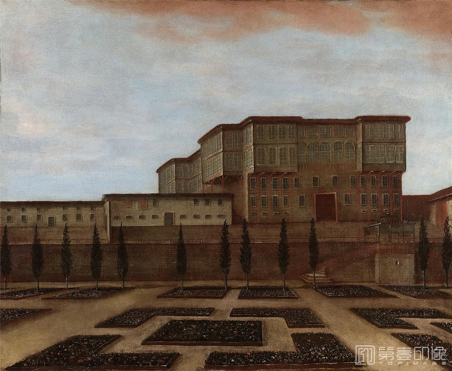 油画-荷兰阿姆斯特丹国家美术馆-Vanmour Jean Baptiste De Nederlandse ambassade te Pera bij Constantinopel 1727-1737-1715